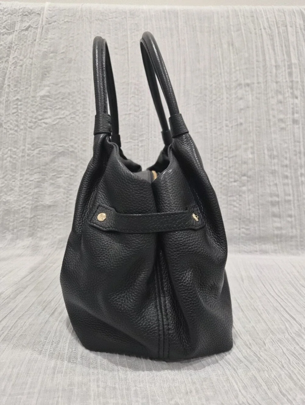 Kate Spade New York Berkshire Road Stevie Black Pebbled Leather Satchel Tote Bag